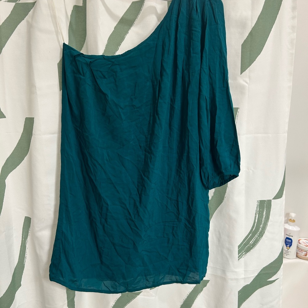 Audrey 3+1 Teal One-Shoulder Dress